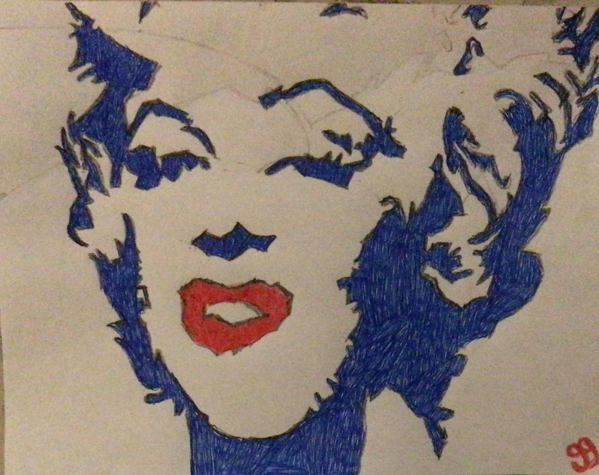 Marilyn Monroe GG – 8″ x 11″ Art Blue Ink