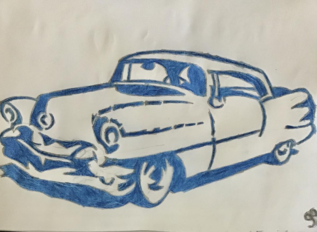 Old Blue Chevy GG 40 – 9” x 12” Colored Pencil