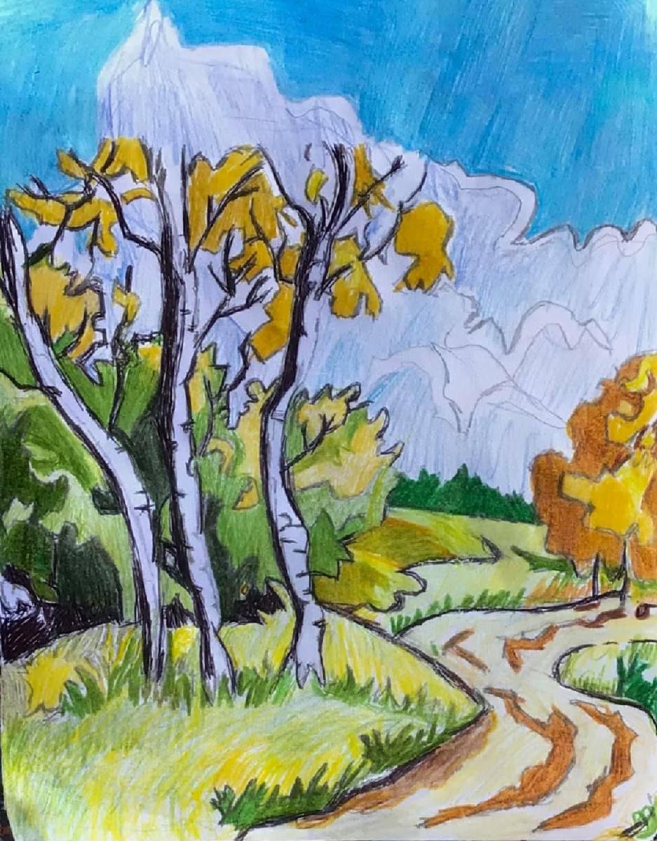 Old Colorado Aspen Trees GG – 8” x 11” Colored Pencil