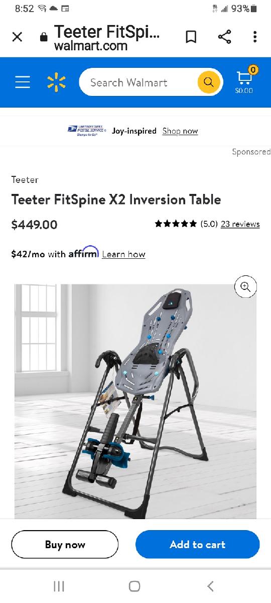 Inversion table never used