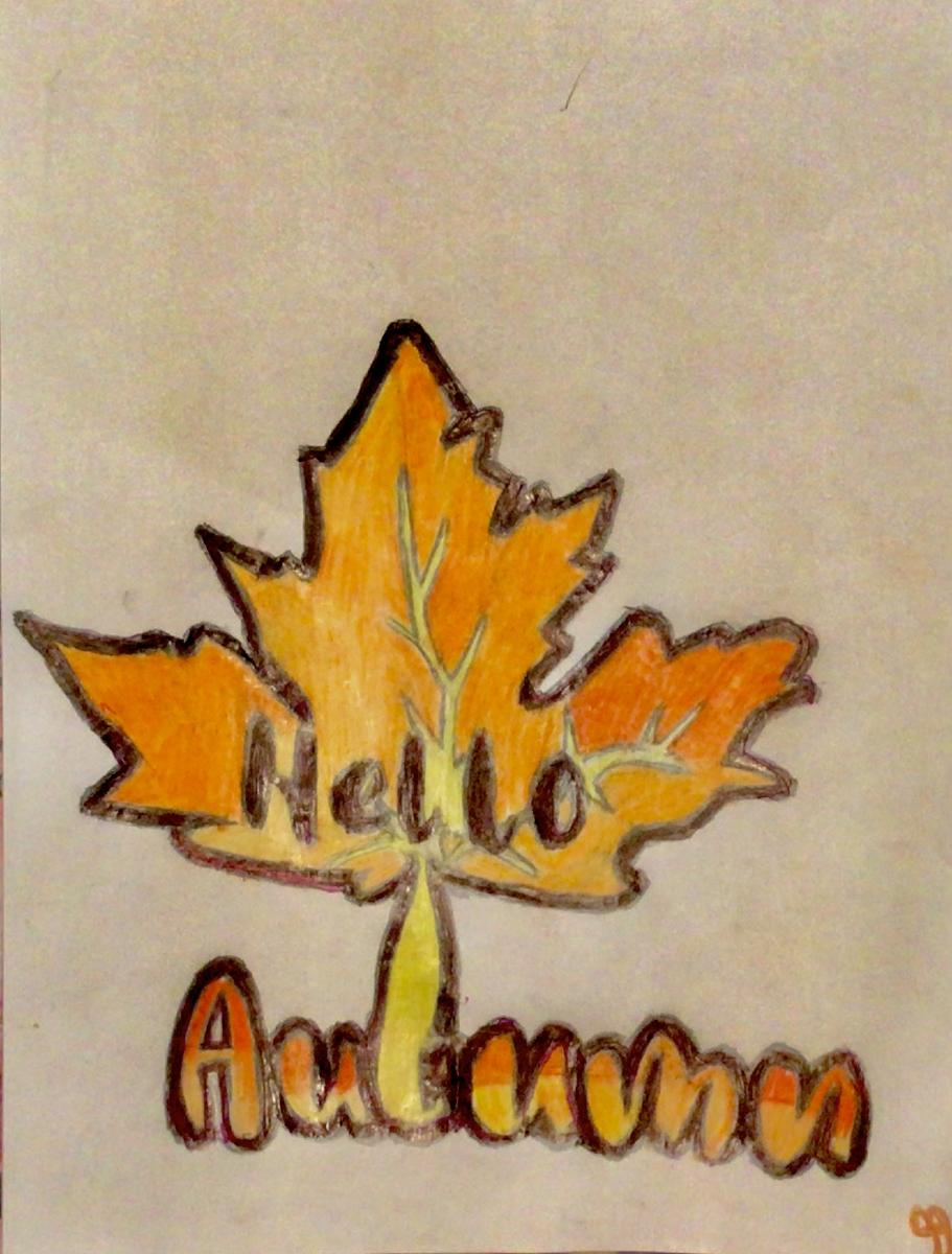 Autumn Leave GG- 8” x 11” Colored Pencil