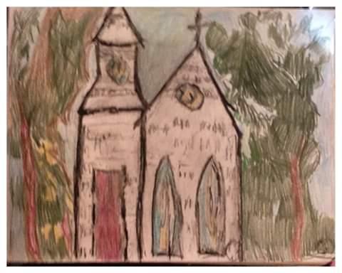 Old Churches With Trees – 9″ x 12″ Colored Pencil