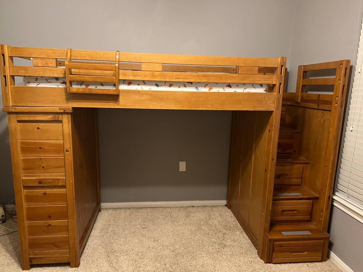 Twin Boy’s Step Loft Bed with Chest