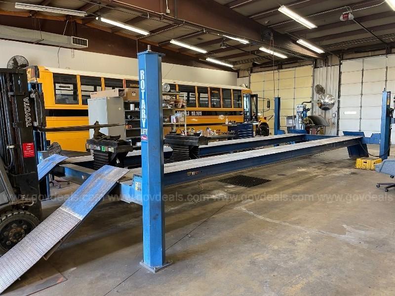 30-Ton 4 Post Rotary Lift for School Buses and Trucks
