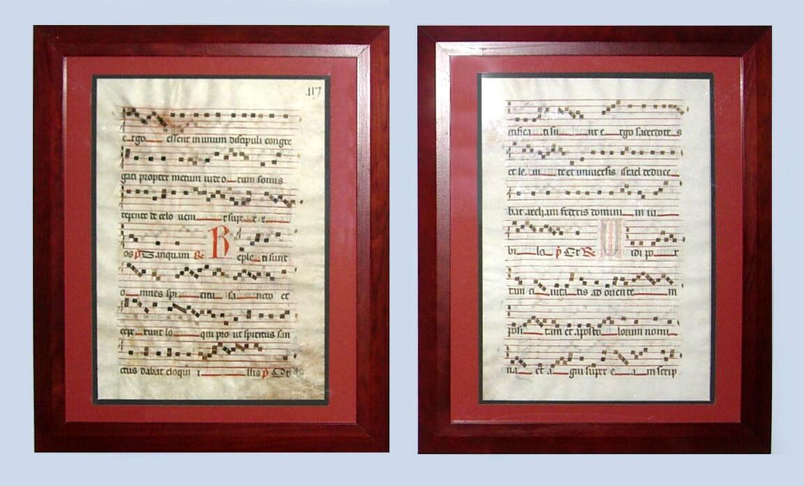 Gothic/Medieval Music Manuscript on Parchment $100/set